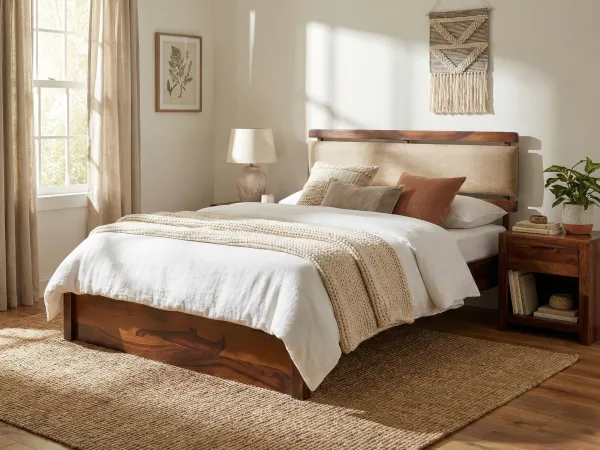 Belle Solid Wood King Size Double Bed